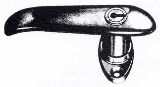 Türgriff verchromt, 117,5 mm , 8mm, Vierkant abschließbar, 2 Schlüssel LKW und Nutzf